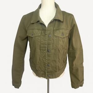 We the Free Size Medium Army Green Jean Jacket 100% Cotton